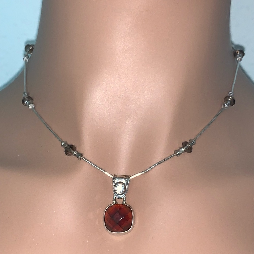 Silpada Rare Vintage Sterling Smokey Quartz Necklace